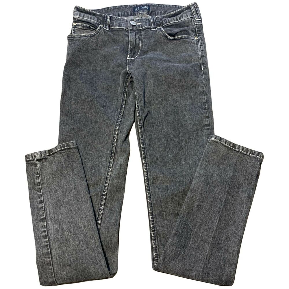 Armani Jeans Vintage Women's Low-Rise Size 26 Black Capo Campione Indigo Denim